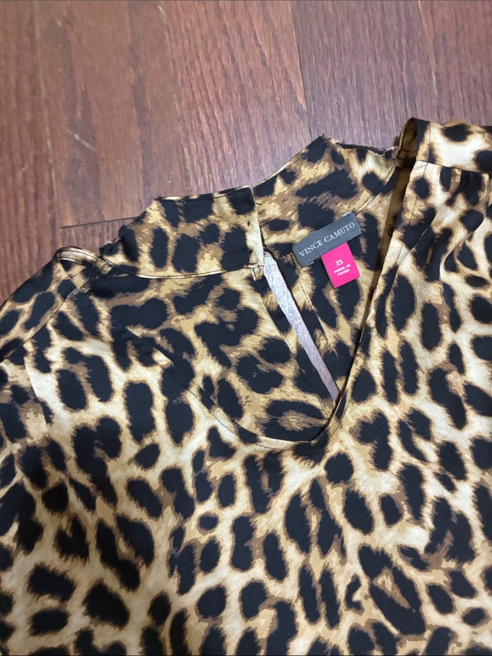Leopard Print Long Sleeve Blouse - Tan & Black - Picture 3 of 5